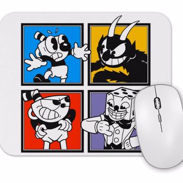 Baskı Dükkanı Cuphead Characters Mouse Pad