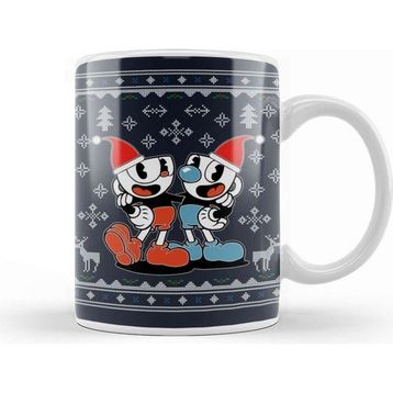 Baskı Dükkanı Cuphead Christmas Knit Kupa Bardak