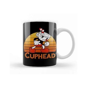 Baskı Dükkanı Cuphead Vintage Sunset Kupa Bardak