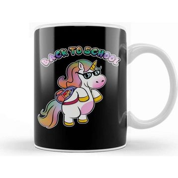 Baskı Dükkanı Cute Back To School Unicorn Student With Backpack Kupa