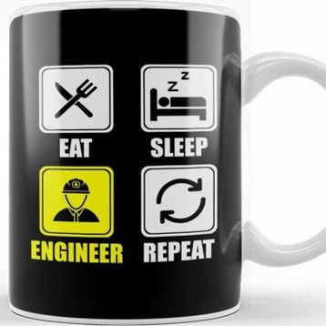 Baskı Dükkanı Cute Eat Sleep Engineer Repeat Engineering Funny Kupa