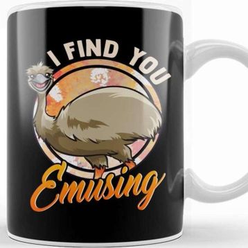 Baskı Dükkanı Cute & Funny I Find You Emusing Amusing Emu Pun Kupa Bardak