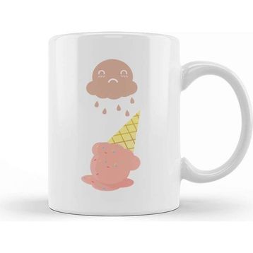 Baskı Dükkanı Cute Ghost Cloud Dropping Ice Cream Kupa