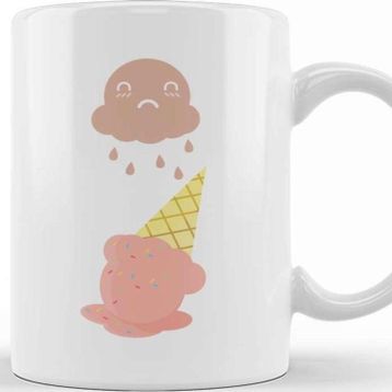 Baskı Dükkanı Cute Ghost Cloud Dropping Ice Cream Kupa