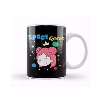 Baskı Dükkanı Cute Space Queen Exploring Outer Space Astronaut Kupa Bardak