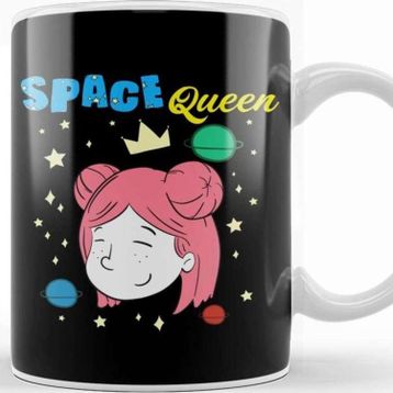 Baskı Dükkanı Cute Space Queen Exploring Outer Space Astronaut Kupa Bardak