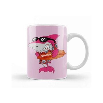 Baskı Dükkanı Daddy Shark Mitch Baywatch Guard Blue Kupa