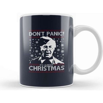 Baskı Dükkanı Dads Army Dont Panic Christmas Knit Pattern Kupa