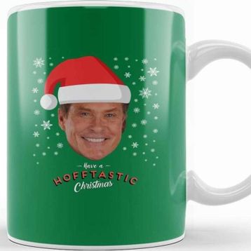 Baskı Dükkanı David Hasselhoff Have A Hofftastic Christmas Kupa Bardak
