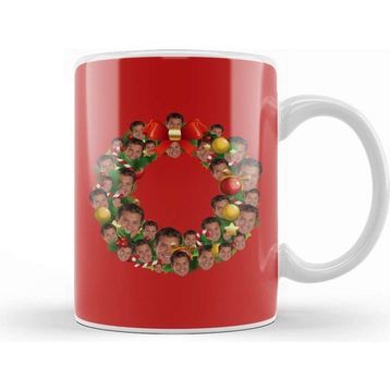 Baskı Dükkanı David Hasselhoff Multiface Christmas Wreath Kupa