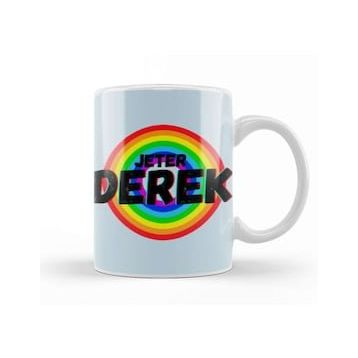 Baskı Dükkanı Derek Jeter Carton Art Baseball Gifts Vintage Retro For Boys And Dad Beyaz Porselen Kupa Bardak