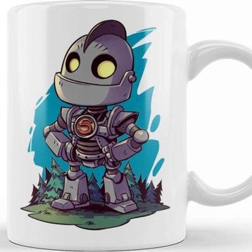 Baskı Dükkanı Derek Laufman Robot Beyaz Porselen Kupa Bardak