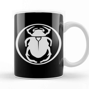 Baskı Dükkanı Destiny Scarab Heart Emblem Beyaz Kupa Bardak