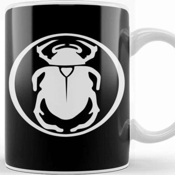 Baskı Dükkanı Destiny Scarab Heart Emblem Beyaz Kupa Bardak