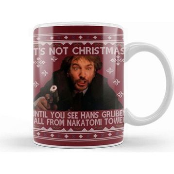 Baskı Dükkanı Die Hard Its Not Christmas Until Hans Gruber Falls From Nakatomi Tower Knit Pattern Beyaz Porselen Kupa Bardak