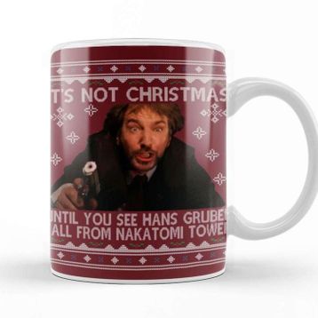 Baskı Dükkanı Die Hard Its Not Christmas Until Hans Gruber Falls From Nakatomi Tower Knit Pattern Beyaz Porselen Kupa Bardak