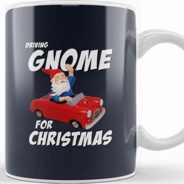 Baskı Dükkanı Driving Gnome For Christmas Kupa