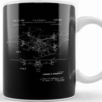 Baskı Dükkanı Drone Patent Blueprint Vanderlip Kupa
