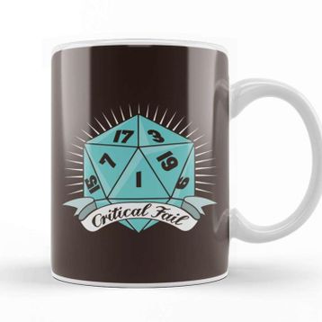 Baskı Dükkanı Dungeons and Dragons Critical Fail Kupa