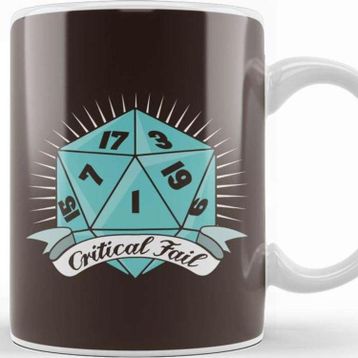Baskı Dükkanı Dungeons and Dragons Critical Fail Kupa