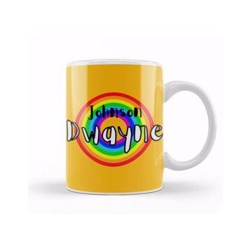Baskı Dükkanı Dwayne Johnson Retro Rainbow Style Kupa