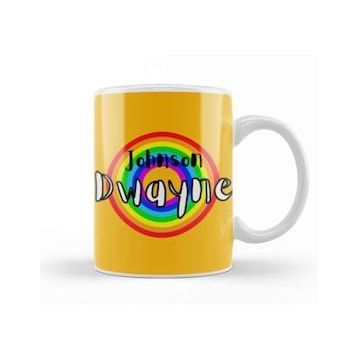 Baskı Dükkanı Dwayne Johnson Retro Rainbow Style Kupa