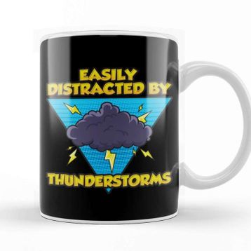 Baskı Dükkanı Easily Distracted By Thunderstorms Storm Chaser Kupa Bardak
