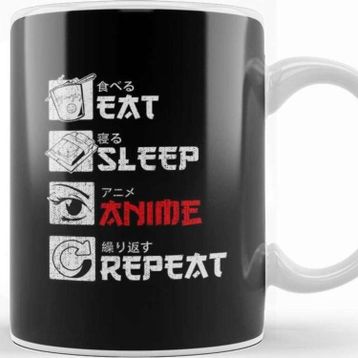 Baskı Dükkanı Eat Sleep Anime Repeat 02 Kupa Bardak