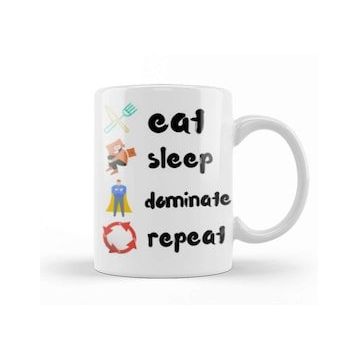 Baskı Dükkanı Eat Sleep Dominate Repeat Kupa Bardak