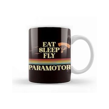 Baskı Dükkanı Eat Sleep Fly Paramotor Pilot Ppg Paramotoring Hang Gliding Kupa Bardak