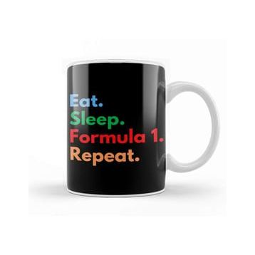 Baskı Dükkanı Eat Sleep Formula 1 Repeat Kupa Bardak