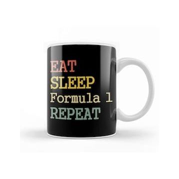Baskı Dükkanı Eat Sleep Formula 1 Repeat Red 01 Kupa Bardak