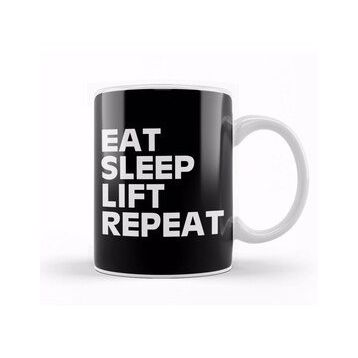Baskı Dükkanı Eat Sleep Lift Repeat Kupa Bardak
