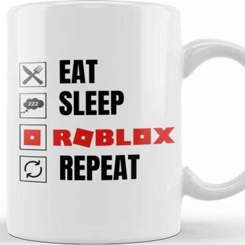 Baskı Dükkanı Eat Sleep Roblox Repeat Kupa Bardak