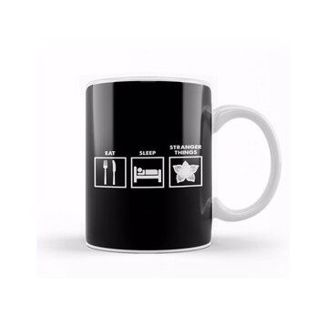 Baskı Dükkanı Eat Sleep Stranger Things Graphics Kupa Bardak