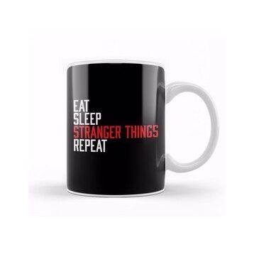 Baskı Dükkanı Eat Sleep Stranger Things Repeat Kupa Bardak