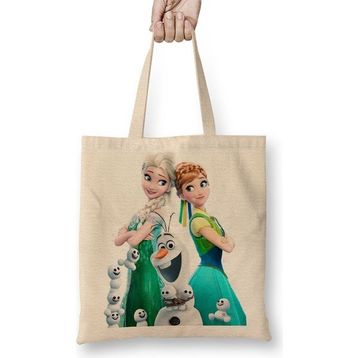 Baskı Dükkanı Elsa Frozen Fever Anna Olaf Bez Kadın Günlük Çanta