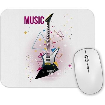 Baskı Dükkanı Estampa Branca Rock in Roll Mouse Pad