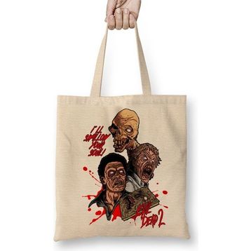 Baskı Dükkanı Evil Dead 2 Dead By Bez Uzun Saplı Krem Rengi Çanta
