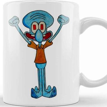 Baskı Dükkanı Excited Squidward Kupa