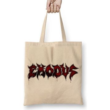 Baskı Dükkanı Exodus Slayer Testament Metallica Overkill Sodom Bez Uzun Saplı Krem Rengi Çanta