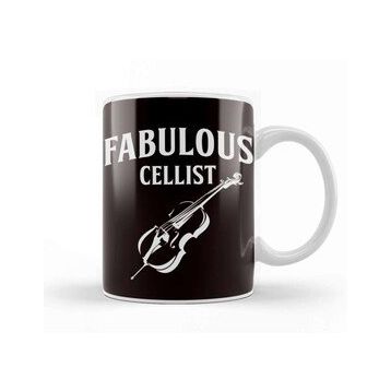 Baskı Dükkanı Fabulous Cellist Cello Player Musician Musical Instrument Porselen Beyaz Kupa Bardak