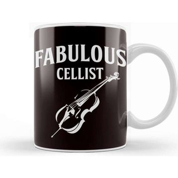 Baskı Dükkanı Fabulous Cellist Cello Player Musician Musical Instrument Porselen Beyaz Kupa Bardak