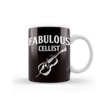 Baskı Dükkanı Fabulous Cellist Cello Player Musician Musical Instrument Porselen Beyaz Kupa Bardak