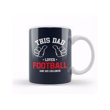 Baskı Dükkanı Fathers Day This Dad Loves Football And His Children Kupa Bardak