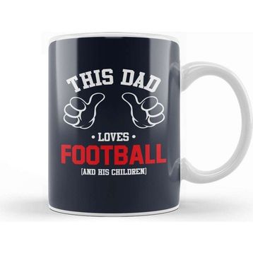 Baskı Dükkanı Fathers Day This Dad Loves Football And His Children Kupa Bardak