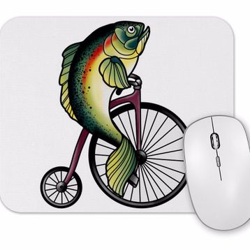 Baskı Dükkanı Feminism Fish Without A Bicycle Balık Mouse Pad
