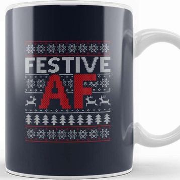 Baskı Dükkanı Festive Af Christmas Knit Pattern Kupa Bardak