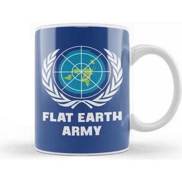 Baskı Dükkanı Flat Earth Army Un Logo Parody Kupa