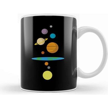 Baskı Dükkanı Flat Earth Solar System Kupa